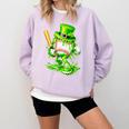 Baseball Player Ice Cream Drip Shamrocks St Patrick's Day Comfort Colors Sweatshirt Crimson Baseball Player Ice Cream Drip Shamrocks St Patrick's Day Comfort Colors Sweatshirt Crimson