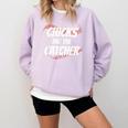 Baseball Seams Chicks Dig The Catcher Comfort Colors Sweatshirt Crimson Baseball Seams Chicks Dig The Catcher Comfort Colors Sweatshirt Crimson
