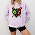 Baseball Six Seven 67 Meme Ice Cream Drip Xmas Women Men Comfort Colors Sweatshirt Crimson