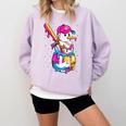 Baseball Snowman Drip Christmas Baseball Boys Men Kids Comfort Colors Sweatshirt Crimson