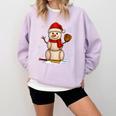 Baseball Snowman Merry Christmas Holiday Sports Xmas Pajamas Comfort Colors Sweatshirt Crimson