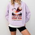 Baseball Valentine Forever On Deck For You Comfort Colors Sweatshirt Crimson