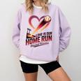 Baseball Valentine Love Is Our Home Run Apparel Comfort Colors Sweatshirt Crimson