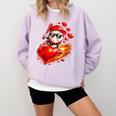 Baseball Valentine's Day Drip Ice Cream Team Comfort Colors Sweatshirt Crimson