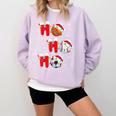 Basketball Baseball Soccer Christmas Ho Ho Ho Santa Xmas Comfort Colors Sweatshirt Crimson Basketball Baseball Soccer Christmas Ho Ho Ho Santa Xmas Comfort Colors Sweatshirt Crimson