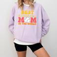 Best Baseball Mom In The World Baseball Comfort Colors Sweatshirt Crimson