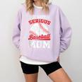 Beware Serious Baseball Mom Game Cheerleading Family Comfort Colors Sweatshirt Crimson