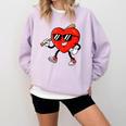 Boy Valentines Day Heart Love Baseball Boys Men Kids Comfort Colors Sweatshirt Crimson