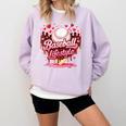 Boys Valentine Baseball Lifestyle Home Plate Ice-Cream Drip Comfort Colors Sweatshirt Crimson