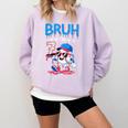 Bruh I'm 7 Baseball Ice Cream Drip It's My 7th Birthday Comfort Colors Sweatshirt Crimson