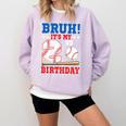 Bruh It's My 2nd Birthday Boy Baseball Themed Party Comfort Colors Sweatshirt Crimson Bruh It's My 2nd Birthday Boy Baseball Themed Party Comfort Colors Sweatshirt Crimson