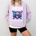 Bruh It's My 67 33 Days Of School Baseball 100 Days Smarter Comfort Colors Sweatshirt Crimson Bruh It's My 67 33 Days Of School Baseball 100 Days Smarter Comfort Colors Sweatshirt Crimson