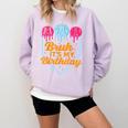 Bruh It's My Birthday Ice Cream Drip Baseball Birthday Comfort Colors Sweatshirt Crimson