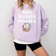 Busy Raising Ballers Baseball Mom Groovy Mother Day Comfort Colors Sweatshirt Crimson Busy Raising Ballers Baseball Mom Groovy Mother Day Comfort Colors Sweatshirt Crimson