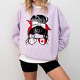 Canadian Baseball Mom Canada Flag Baseball Girl Comfort Colors Sweatshirt Crimson