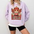 Chinese New Year 2026 Fire Horse Celebration Raglan Baseball Tee Comfort Colors Sweatshirt Crimson