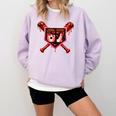 Chocolate 67 Drip Baseball Valentine Love Sports Comfort Colors Sweatshirt Crimson