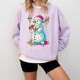 Christmas Baseball Snowman Drip For Boys Men Girls Women Comfort Colors Sweatshirt Crimson
