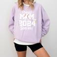 Class Of 2024 Senior Year Baseball Mom Senior 2024 Comfort Colors Sweatshirt Crimson
