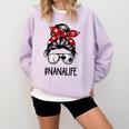 Classy Nana Life Soccer Messy Bun Baseball Mother's Day Comfort Colors Sweatshirt Crimson Classy Nana Life Soccer Messy Bun Baseball Mother's Day Comfort Colors Sweatshirt Crimson