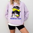 Colombia Baseball Mom Messy Bun Comfort Colors Sweatshirt Crimson