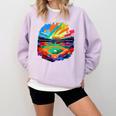 Colorful Baseball Field Home Run Baseball Player Fans Comfort Colors Sweatshirt Crimson Colorful Baseball Field Home Run Baseball Player Fans Comfort Colors Sweatshirt Crimson