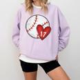 Custom Baseball Mom Number 17 Heart For Mom Mommy Premium Comfort Colors Sweatshirt Crimson Custom Baseball Mom Number 17 Heart For Mom Mommy Premium Comfort Colors Sweatshirt Crimson