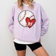 Custom Baseball Mom Number 95 Heart For Mom Mommy Comfort Colors Sweatshirt Crimson