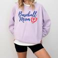 Cute Baseball Mom Heart Matching Mama Mother's Day Women's Comfort Colors Sweatshirt Crimson