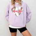 Cute Baseball Mom Heart Mother's Day Sport Mama Mom Life Comfort Colors Sweatshirt Crimson