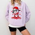 Dabbing Baseball Drip Ice Cream Youth Boy Valentines Day Comfort Colors Sweatshirt Crimson