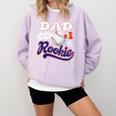 Dad Rookie Of Year 1st Birthday Baseball Theme Matching Comfort Colors Sweatshirt Crimson