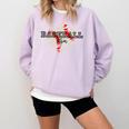 Distressed Baseball Mom Comfort Colors Sweatshirt Crimson