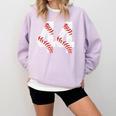 Distressed Baseball Number 44 Jersey Uniform Player Fan Comfort Colors Sweatshirt Crimson