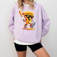 Drippy Pizza Baseball Slice Cartoon Sports Food Comfort Colors Sweatshirt Crimson