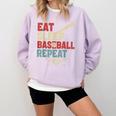 Eat Sleep Baseball Repeat Bat Ball Player Fan Comfort Colors Sweatshirt Crimson Eat Sleep Baseball Repeat Bat Ball Player Fan Comfort Colors Sweatshirt Crimson