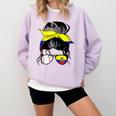 Ecuador Baseball Mom Ecuadorian Baseball Girl Comfort Colors Sweatshirt Crimson