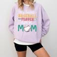 My Favorite Baseball Player Calls Me Mom Baseball Mom Premium Comfort Colors Sweatshirt Crimson