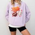 Football Basketball Baseball Heart Valentine Boys Men Kid Comfort Colors Sweatshirt Crimson