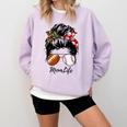 Football Mom Baseball Mom Life Messy Bun Mom Of Both Comfort Colors Sweatshirt Crimson Football Mom Baseball Mom Life Messy Bun Mom Of Both Comfort Colors Sweatshirt Crimson