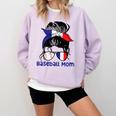 French Baseball Mom France Messy Bun Comfort Colors Sweatshirt Crimson French Baseball Mom France Messy Bun Comfort Colors Sweatshirt Crimson