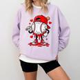 Game Day Baseball Drip Valentine Hearts Sport Lover Comfort Colors Sweatshirt Crimson Game Day Baseball Drip Valentine Hearts Sport Lover Comfort Colors Sweatshirt Crimson