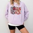 Game Day Baseball Leopard Coquette Bow Mama Mom Sister Comfort Colors Sweatshirt Crimson Game Day Baseball Leopard Coquette Bow Mama Mom Sister Comfort Colors Sweatshirt Crimson
