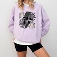 Game Day Baseball Retro Checkered Baseball Comfort Colors Sweatshirt Crimson