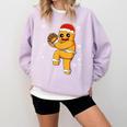 Gingerbread Man Baseball Christmas Comfort Colors Sweatshirt Crimson