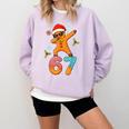 Gingerbread Six Seven 67 Ice Cream Drip Baseball Comfort Colors Sweatshirt Crimson