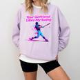 Your Girlfriend Likes My Swing Baseball Quote Boys Men Comfort Colors Sweatshirt Crimson Your Girlfriend Likes My Swing Baseball Quote Boys Men Comfort Colors Sweatshirt Crimson