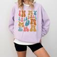 Groovy In My Baseball Mom Era Softball Game Day Comfort Colors Sweatshirt Crimson