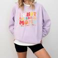 Groovy Retro I Love Hot Baseball Moms With After Game Snacks Comfort Colors Sweatshirt Crimson