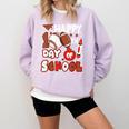Happy 100 Days Of School Baseball Football PE Teacher Comfort Colors Sweatshirt Crimson Happy 100 Days Of School Baseball Football PE Teacher Comfort Colors Sweatshirt Crimson